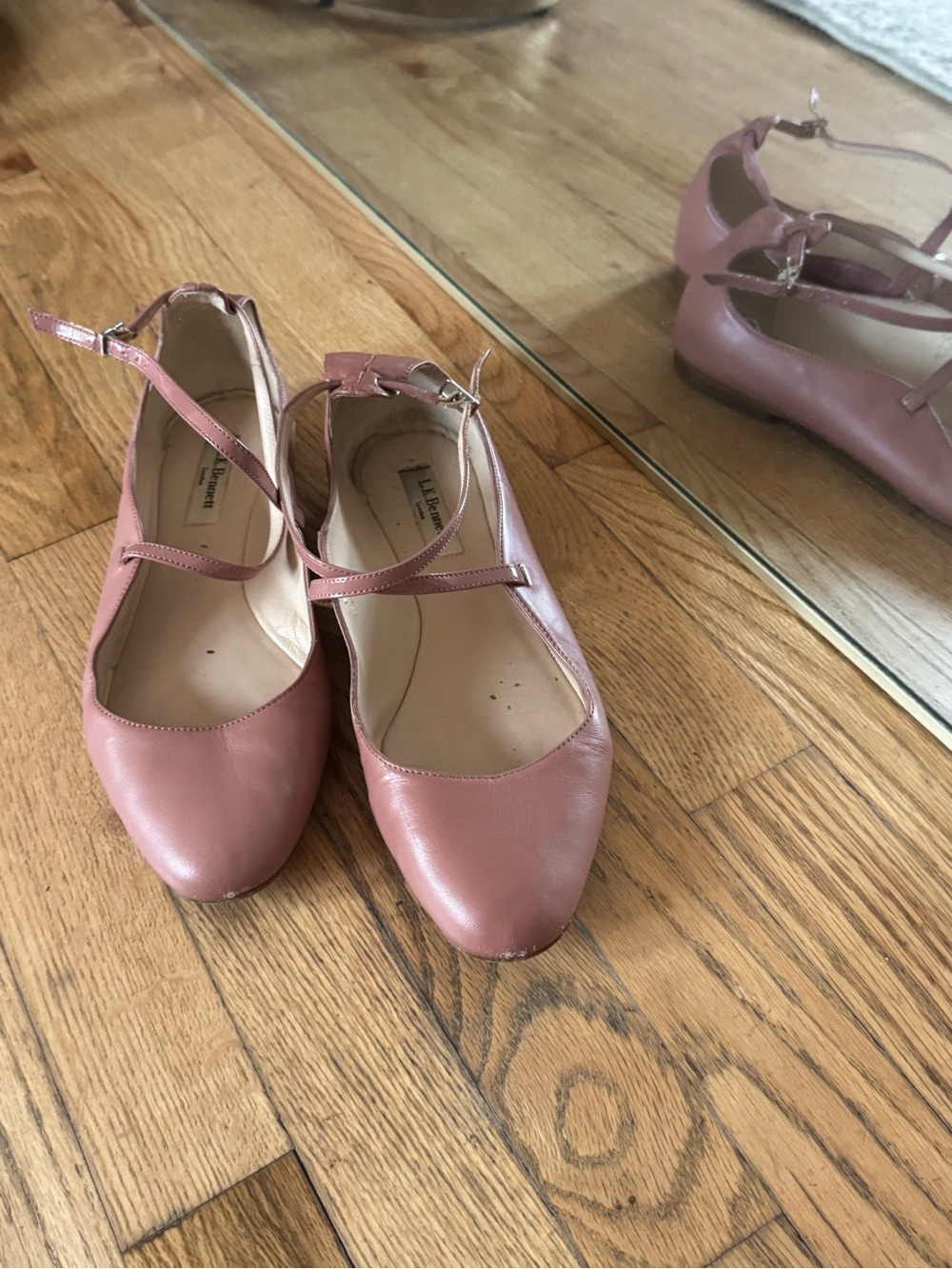 LK Bennett Pink Crisscross Strap Flats